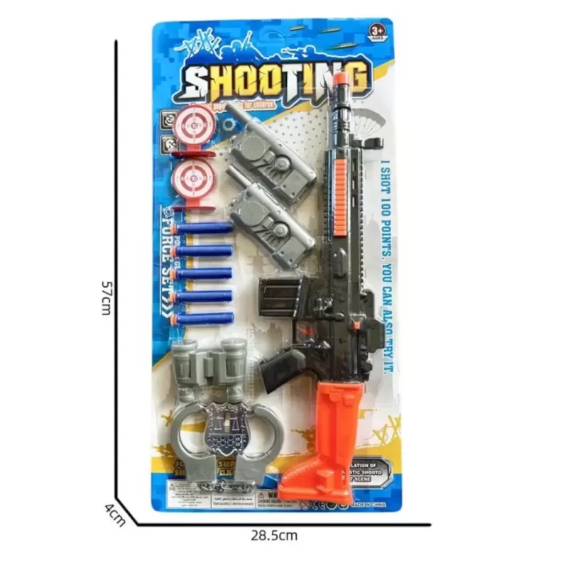 Carded Shooting Gun Set for Kids - Soft Bullets Toy | Fun Playset for Carded Shooting Gun Set for Kids - Soft Bullets Toy | Fun Playset for