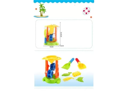 Beach Sand & Water Mill Toy Set with Accessories – Mesh Bag