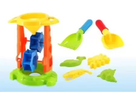 Beach Sand & Water Mill Toy Set with Accessories – Mesh Bag
