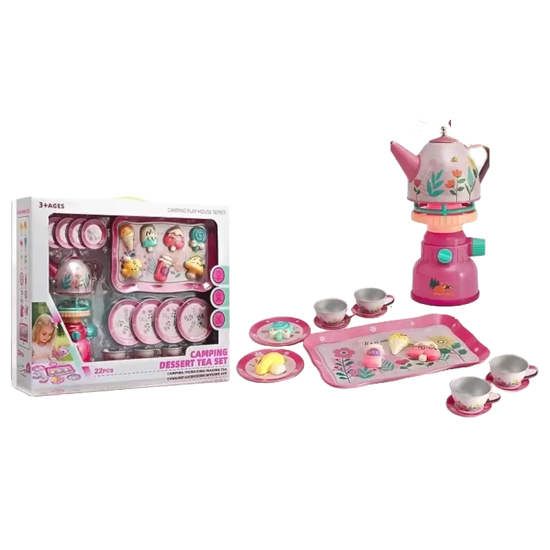 22-Piece Tin Tea Set with Accessories – Kids Pretend Play Tea Party Se 22-Piece Tin Tea Set with Accessories – Kids Pretend Play Tea Party Se