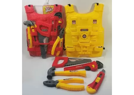 Kids Meshbag Tool Set with Vest – Construction Role Play Toy