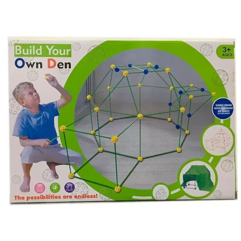Build Your Own DIY Den – Kids' Indoor & Outdoor Fort Building Kit Build Your Own DIY Den – Kids' Indoor & Outdoor Fort Building Kit