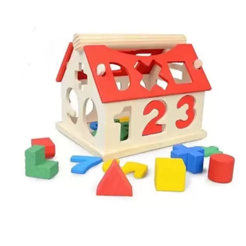 Wooden Toy House Shape & Number Sorter – Educational Learning Puzzle Wooden Toy House Shape & Number Sorter – Educational Learning Puzzle