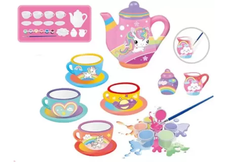 Painting Ceramic Tea Set - Playset for Kids' Creative Fun