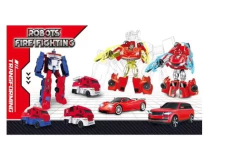 3-in-1 Robot Fire Truck Transformer Toy | Action & Rescue Vehicle