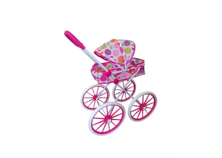 4-Wheel Baby  Doll Pram with Dotted Design – Comfortable & Stylish Str