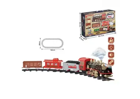Classic Train Railway Set for Kids with Real Steam Function – Toy Trai