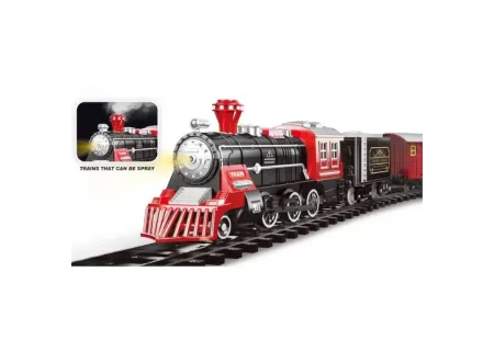 Battery Operated Metal Classic Train Set – Vintage Style Toy Railway f