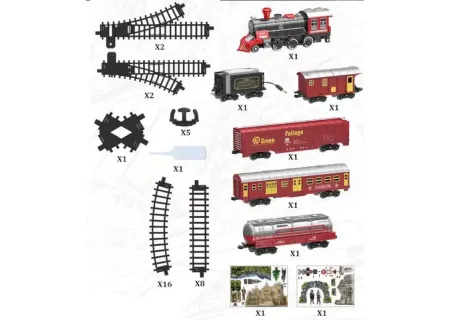 Battery Operated Metal Classic Train Set – Vintage Style Toy Railway f