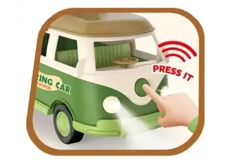 Battery Operated Touring Bus with Functional Caravan – Assorted Toy Ve