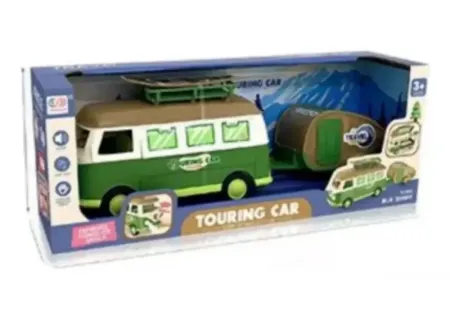 Battery Operated Touring Bus with Functional Caravan – Assorted Toy Ve