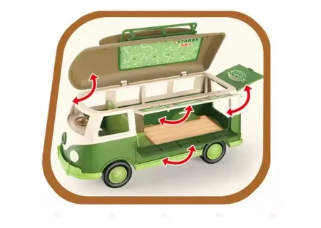 Battery Operated Touring Bus with Functional Caravan – Assorted Toy Ve