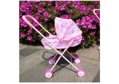 Lovely Baby Doll Pram Set with Doll and Feeding Bottle – Kids Role Pla