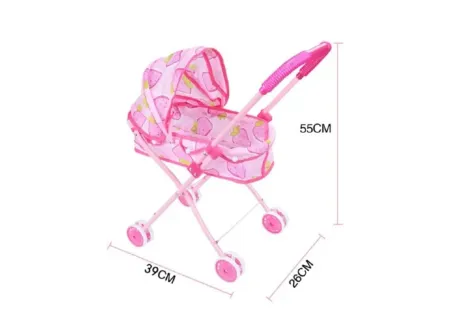 Lovely Baby Doll Pram Set with Doll and Feeding Bottle – Kids Role Pla