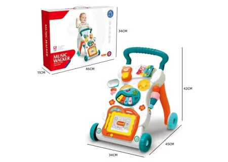 Baby Music Walker with Interactive Drawing Board & Accessories