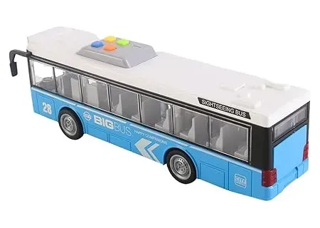 Kids Friction Powered City Bus Toy with Music & Lights