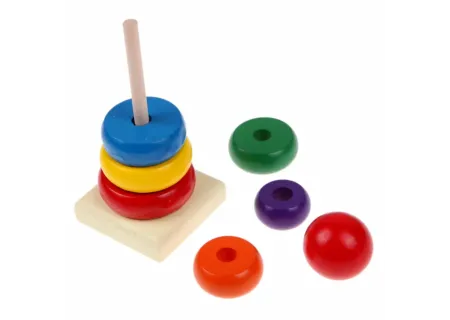 Wooden Ring Pile Up 7 Rings 15cm