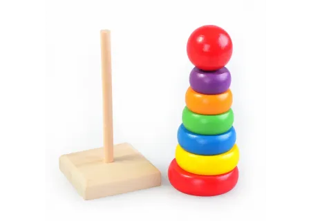 Wooden Ring Pile Up 7 Rings 15cm