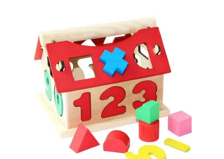 Wooden Toy House Shape & Number Sorter – Educational Learning Puzzle