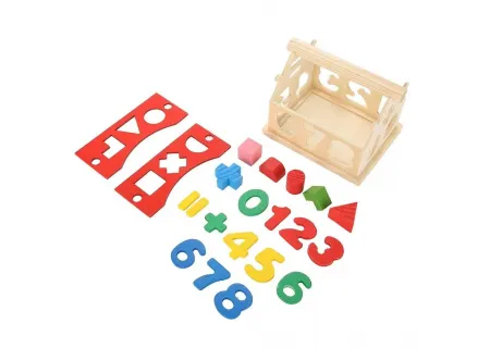 Wooden Toy House Shape & Number Sorter – Educational Learning Puzzle