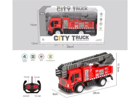 Remote Control Fire Truck Toy – City Rescue Vehicle with Lights & Sire