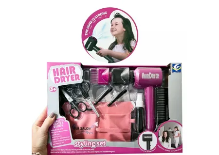 Battery Operated Kids Hairdresser Play Set – Toy Salon Kit for Pretend