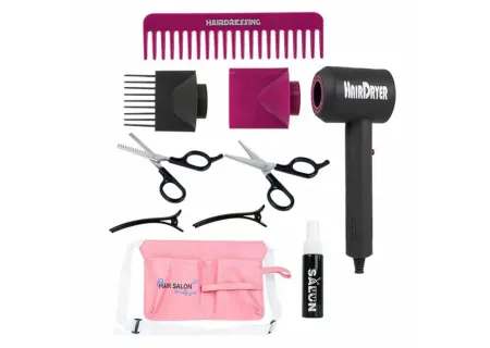Battery Operated Kids Hairdresser Play Set – Toy Salon Kit for Pretend