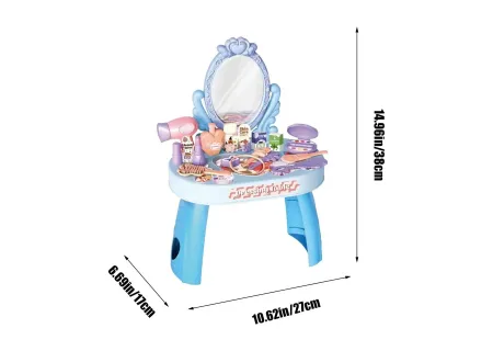 Kids Mini Dressing Table with 30PCS Mirror & Storage – Toy Vanity Set