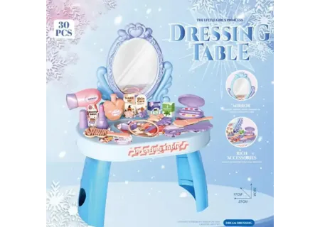 Kids Mini Dressing Table with 30PCS Mirror & Storage – Toy Vanity Set