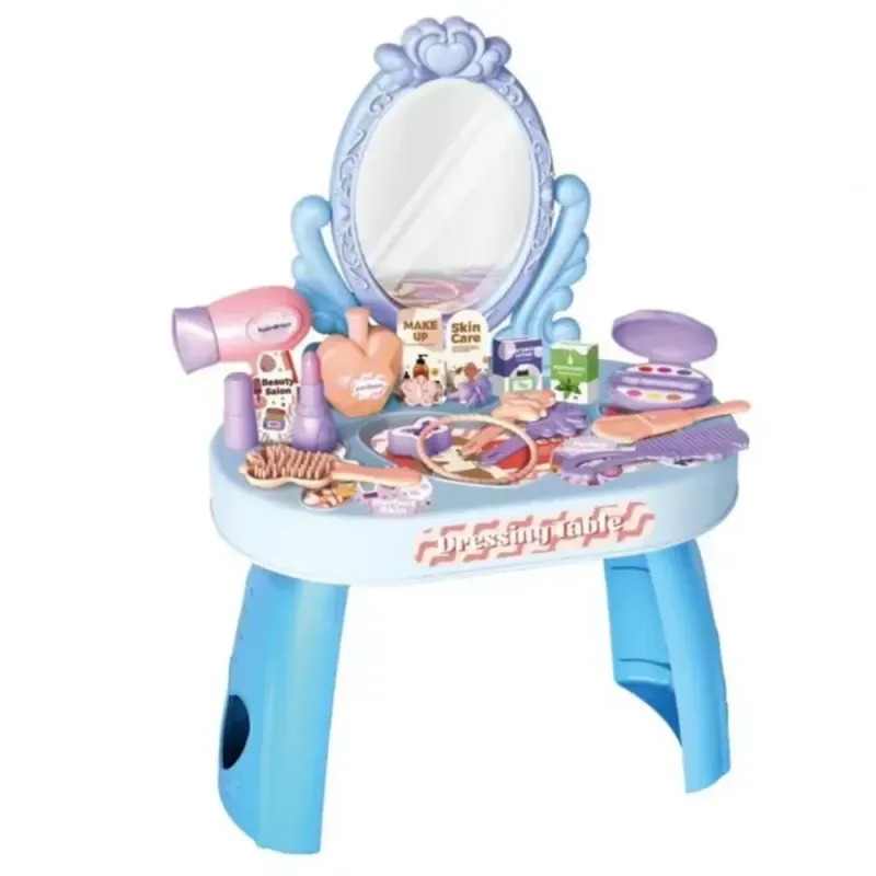 Kids Mini Dressing Table with 30PCS Mirror & Storage – Toy Vanity Set Kids Mini Dressing Table with 30PCS Mirror & Storage – Toy Vanity Set