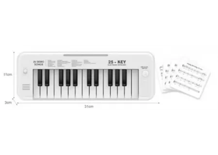 34cm Battery Operated Kids Piano Keyboard with Sound & Music