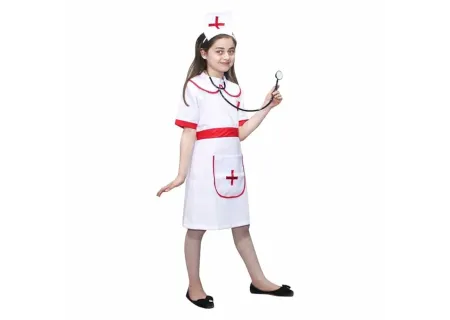 Nurse Outfit for Kids Sizes 4-6/7-10 in Bag for Role Play