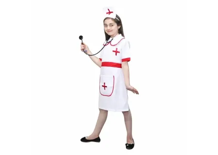 Nurse Outfit for Kids Sizes 4-6/7-10 in Bag for Role Play