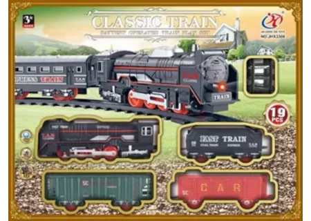 Classic Train Set for Kids – 19-Piece Toy Locomotive and Track Playset