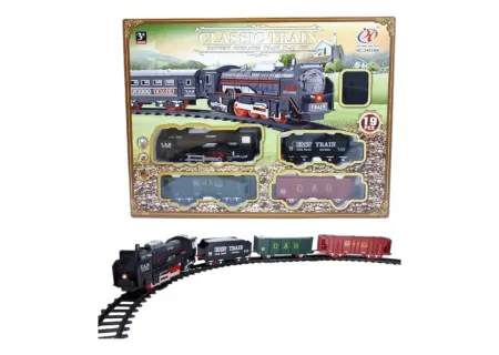 Classic Train Set for Kids – 19-Piece Toy Locomotive and Track Playset