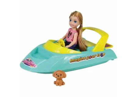 Doll with Speed Boat and Accessories – Pretend Play Set for Kids