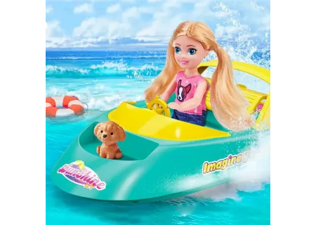 Doll with Speed Boat and Accessories – Pretend Play Set for Kids