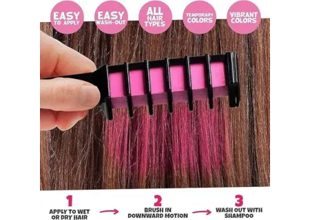 Temporary Hair Chalk Combs – Colorful Hair Dye for Parties & Cosplay