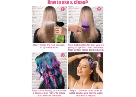 Temporary Hair Chalk Combs – Colorful Hair Dye for Parties & Cosplay