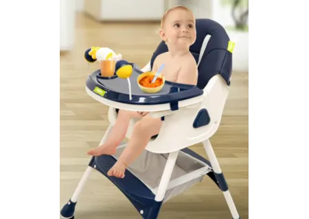 High Chair with Rattles & Wheels  | Safe & Adjustable