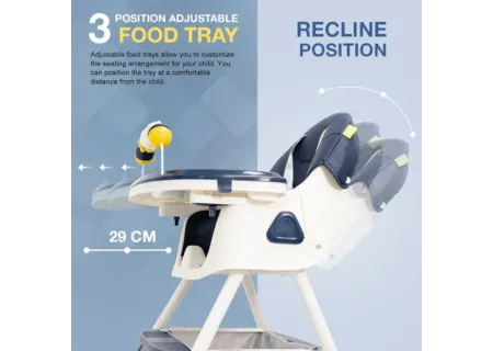 High Chair with Rattles & Wheels  | Safe & Adjustable