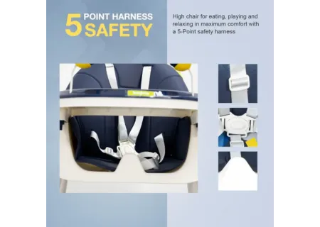 High Chair with Rattles & Wheels  | Safe & Adjustable