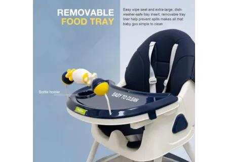 High Chair with Rattles & Wheels  | Safe & Adjustable