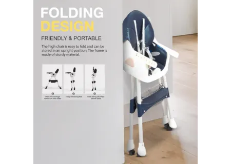 High Chair with Rattles & Wheels  | Safe & Adjustable