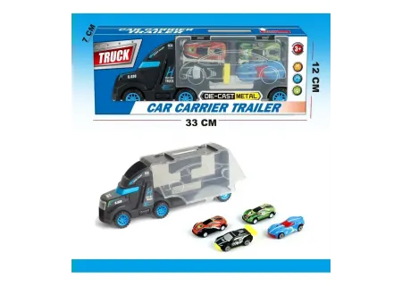 Container Truck with 4 Die Cast Cars - Bxd Playset for Kids