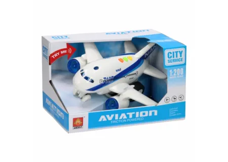 "Battery Operated Friction Toy Plane – Aviation Themed Aircraft for Ki