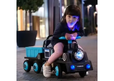 Electric Train Ride-On Toy for 2 Kids  Battery Powered - Music & Light