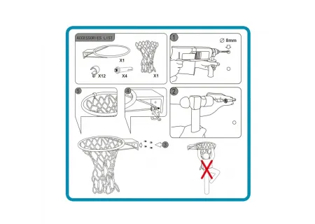 Durable Outdoor Metal Basketball Hoop – Real Size