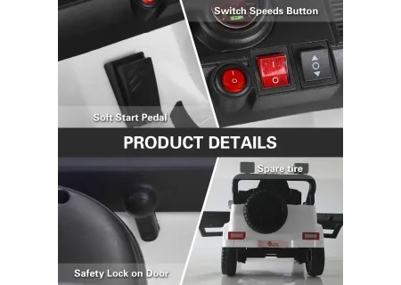 Electric Ride-On Jeep for Toddlers & Kids with Remote – 12V Battery Ca