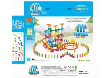226pcs Marble Run & Domino Rally Game – Creative STEM Toy for Kids